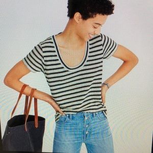 Madewell Classic Scoop Neck Stripe City Tee Top
